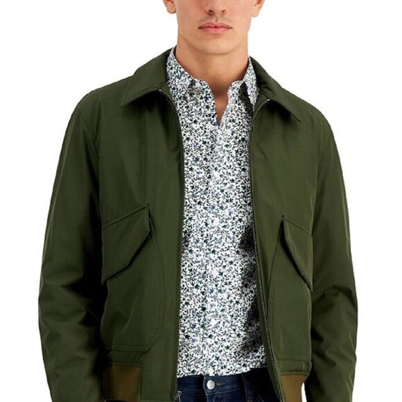 Michael Kors Mens Bomber Jacket Ivy Olive Green Size M MSRP $298 - Picture 2 of 3